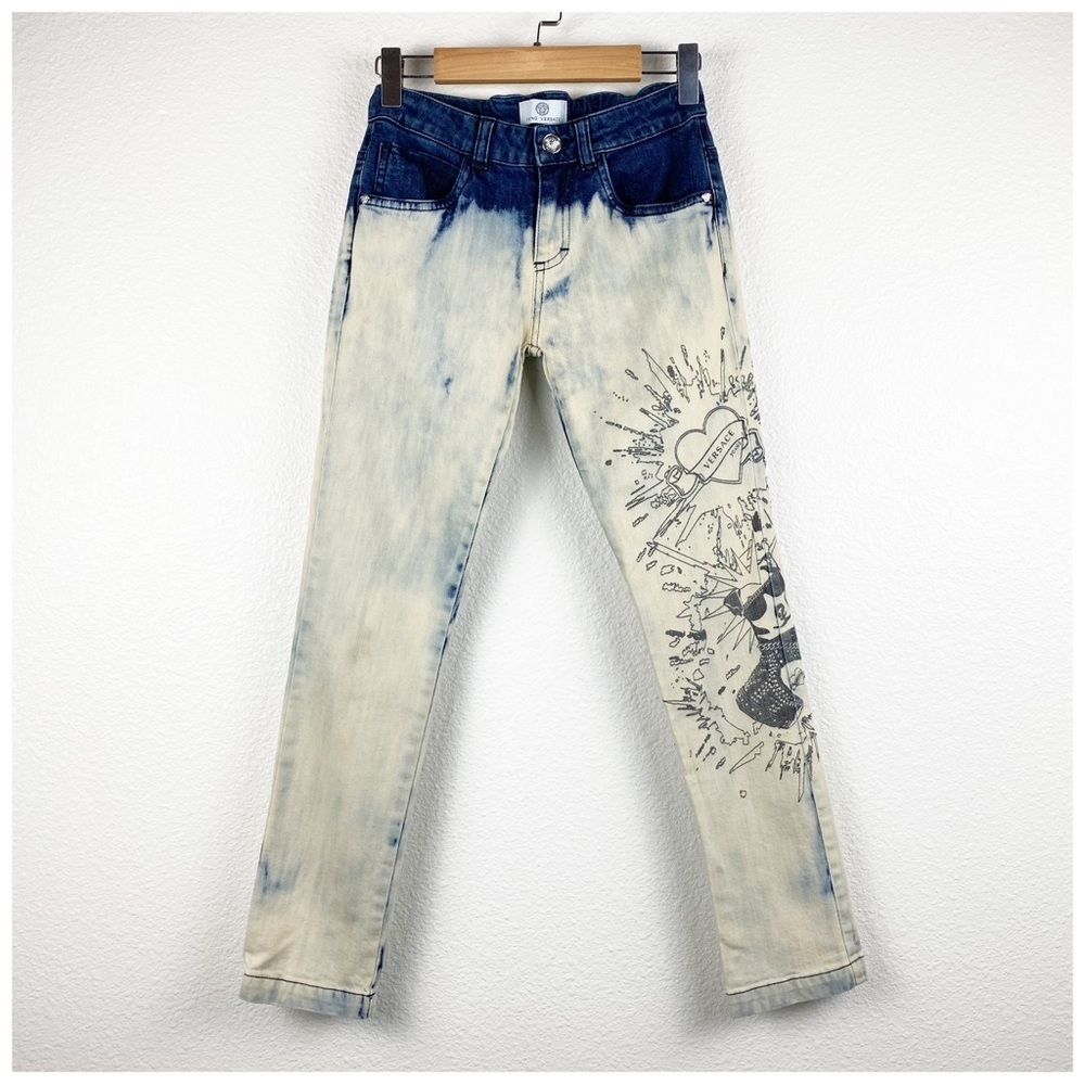 Young‎ Versace Bleached Printed Jeans Size XXS Designer Street Wear